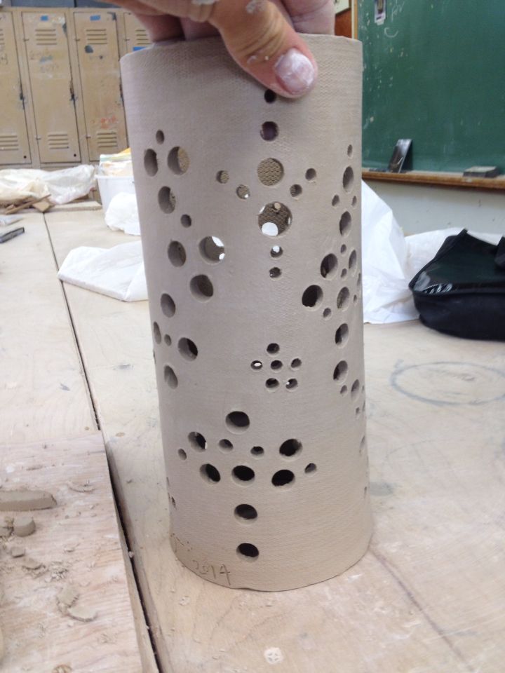 Ceramic Lantern Slab Rolled Over A Plastic Removed The Ceramic Lantern Slab Rolled Over A Plastic Removed The Waited Till Leather Hard And Carved