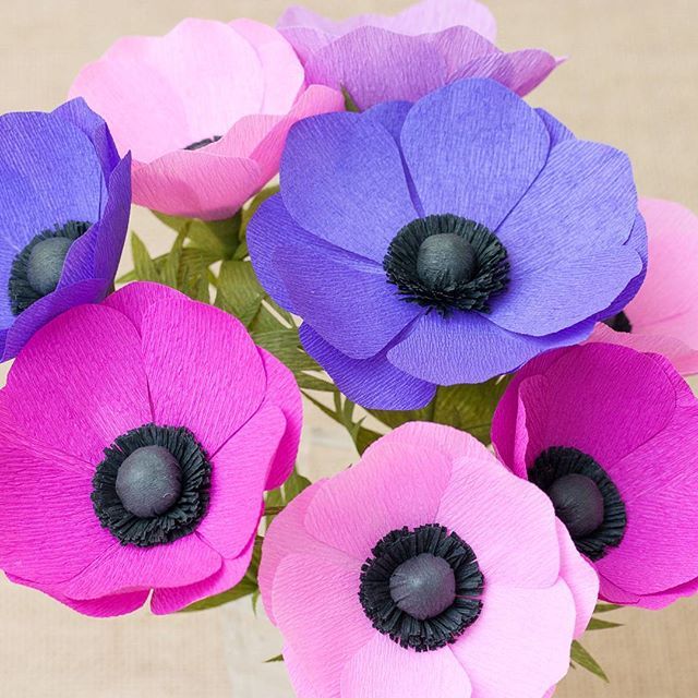 anemones paper flower paper flowers art anemones paper anemone paper flower tutorial