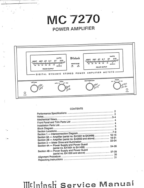 McIntosh MC-7270 , Original Service Manual | Pinterest | Windows xp McIntosh MC-7270 , Original Service Manual | Pinterest | Windows xp