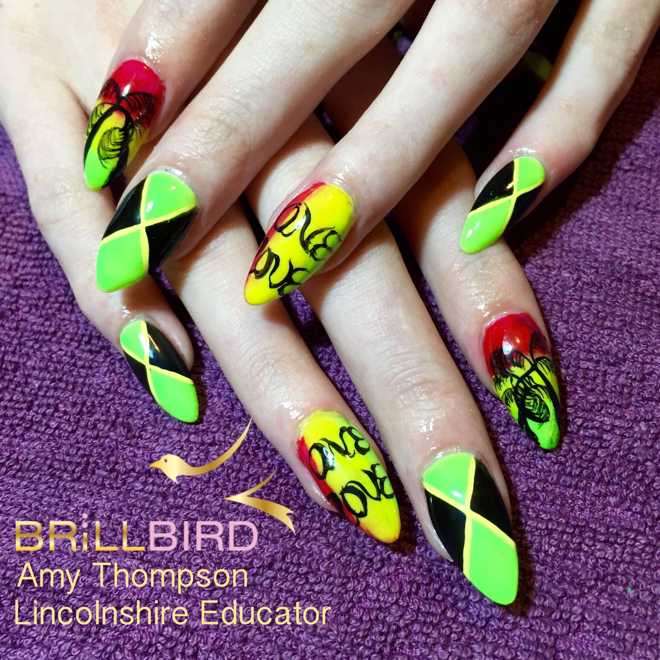 Jamaican Nails Rasta Jamaica Tropical Ombré Nail Design Rasta Nails Jamaica Tropical Ombré Nail Design Art Summer Holiday