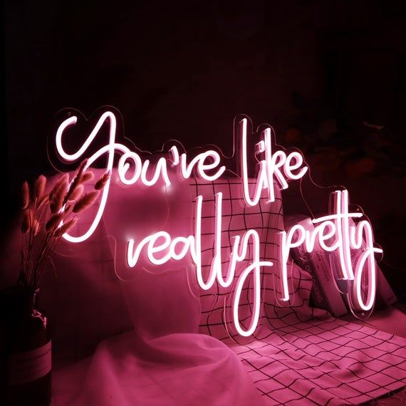 Vision Board, Mood Board, Youre Like Really Pretty, Custom Neon Lights, Neon Words, Neon Sign Bedroom, Led Neon Signs, Neon Light Signs, Pink Aesthetic