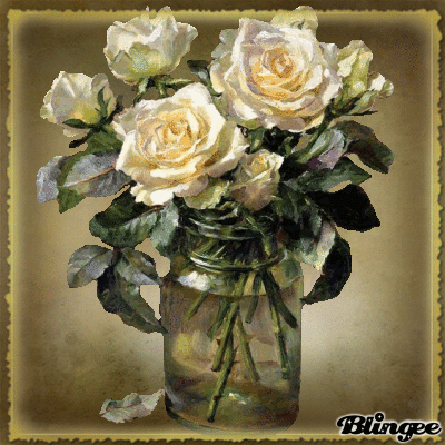 weisse Rosen, Vase