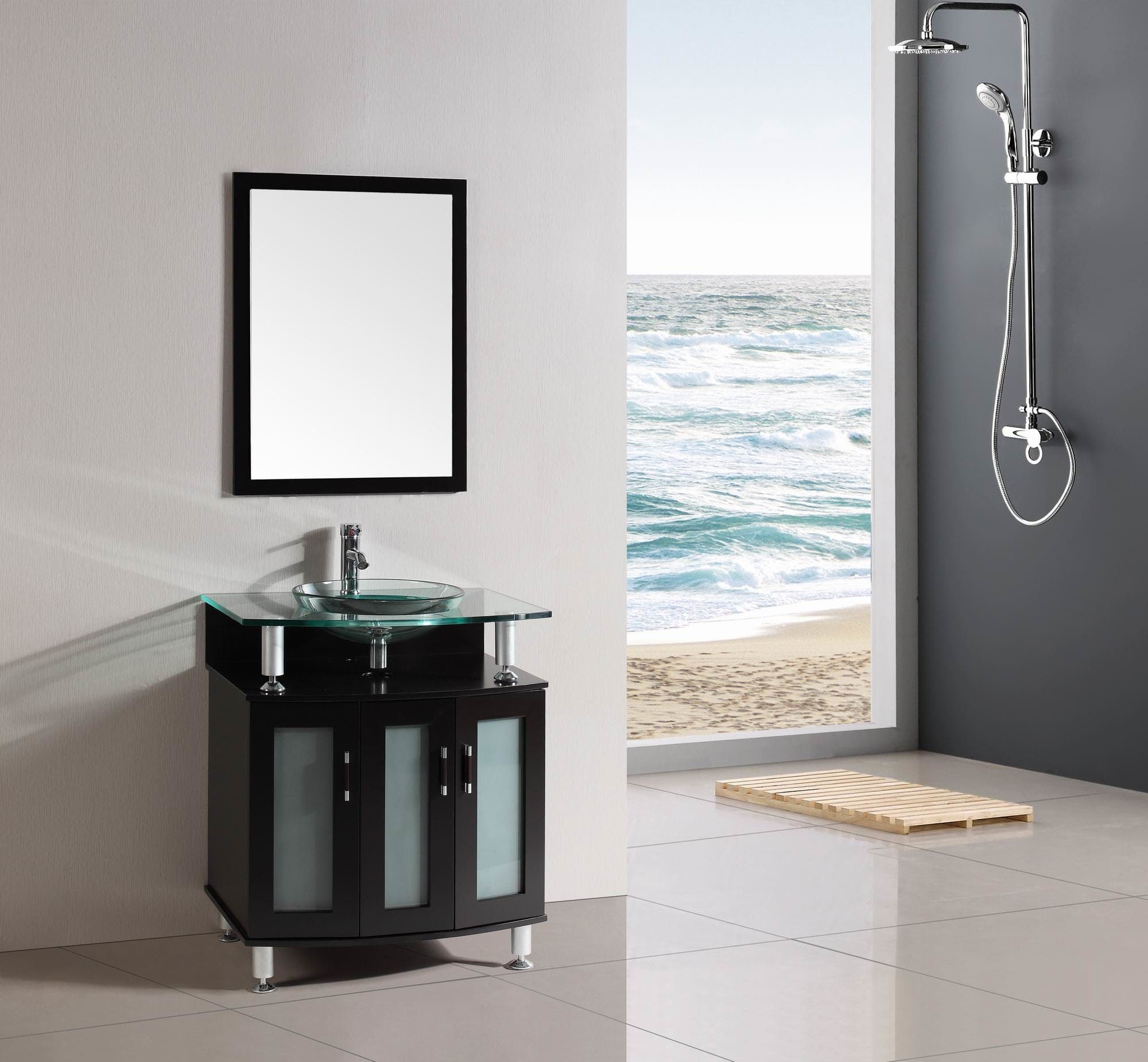 Shop For 30 Inch Belvedere Modern Espresso Bathroom Vanity With Tempered Shop For 30 Inch Belvedere Modern Espresso Bathroom Vanity With Tempered