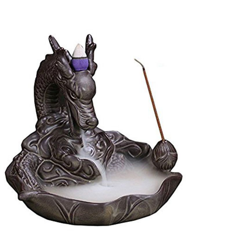 Incense Burner Double Dragon Style Hollow Cap Censer Cone Holder Home Decors Incense Burner Double Dragon Style Hollow Cap Censer Cone Holder Home Decors