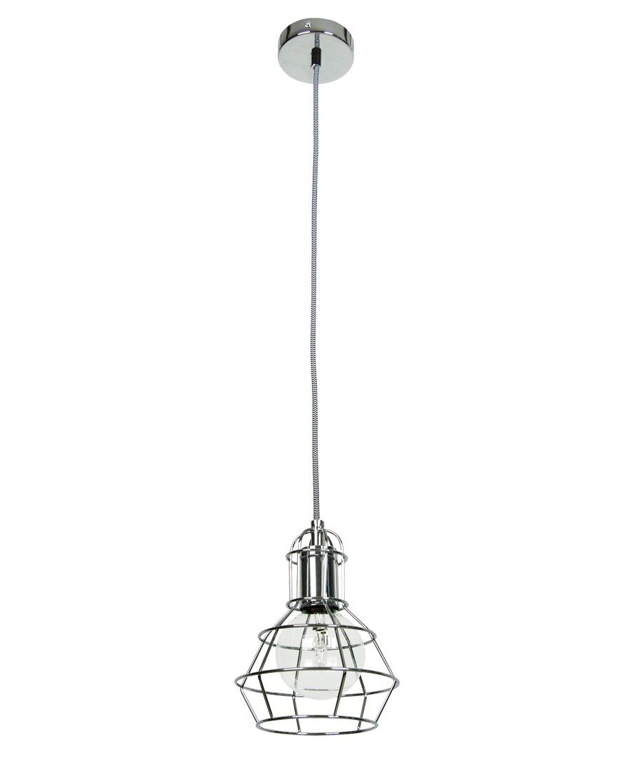 Mechanics 1 Light Cage Pendant in Chrome | Modern Pendants Mechanics 1 Light Cage Pendant in Chrome | Modern Pendants