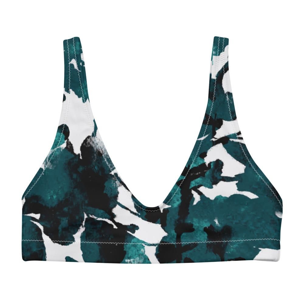 Green Floral Padded Bikini Top - LYCRA XTRALIFE Bikini Bottoms, Bikini Tops, Military First, Padded Bikini Top, Mix And Match Bikini, Summer Adventures, New Green, Mix Match, Trendy Outfits