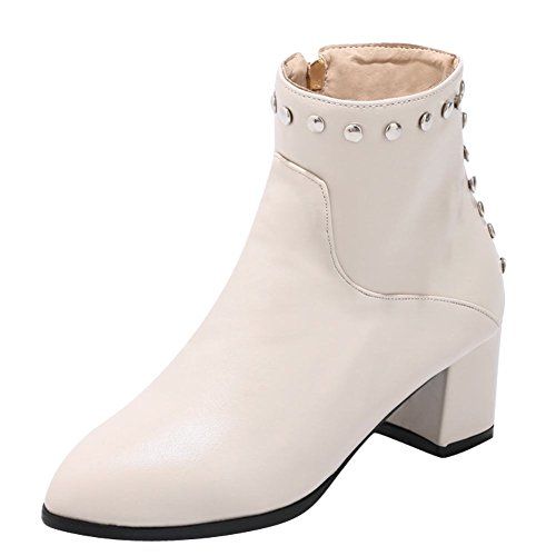 Women's Fashion Zipper Pointed Toe Chunky High Heel Short Boots Women's Fashion Zipper Pointed Toe Chunky High Heel Short Boots