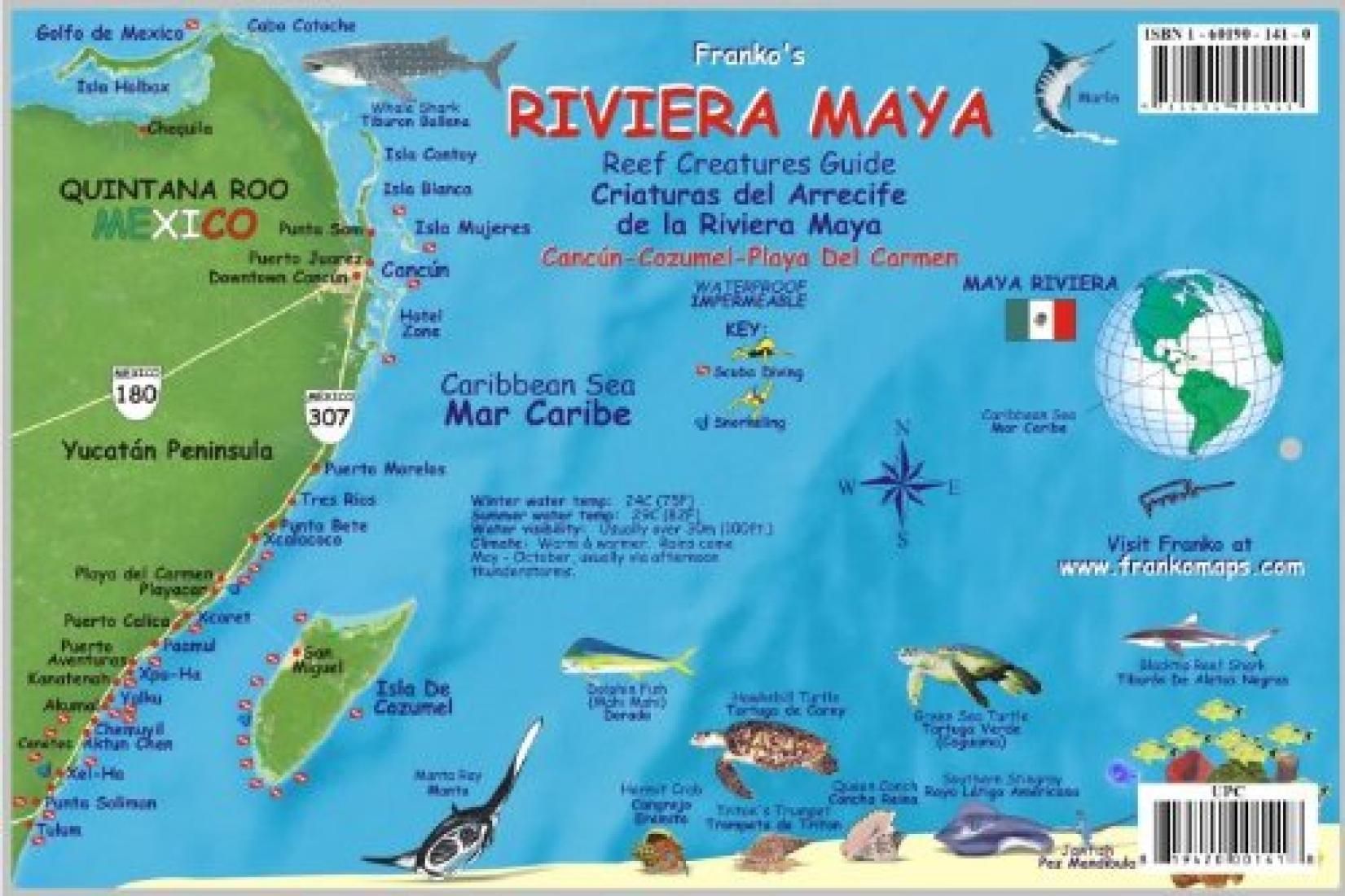 caribbean fish card riviera maya 2008 by frankos maps ltd
