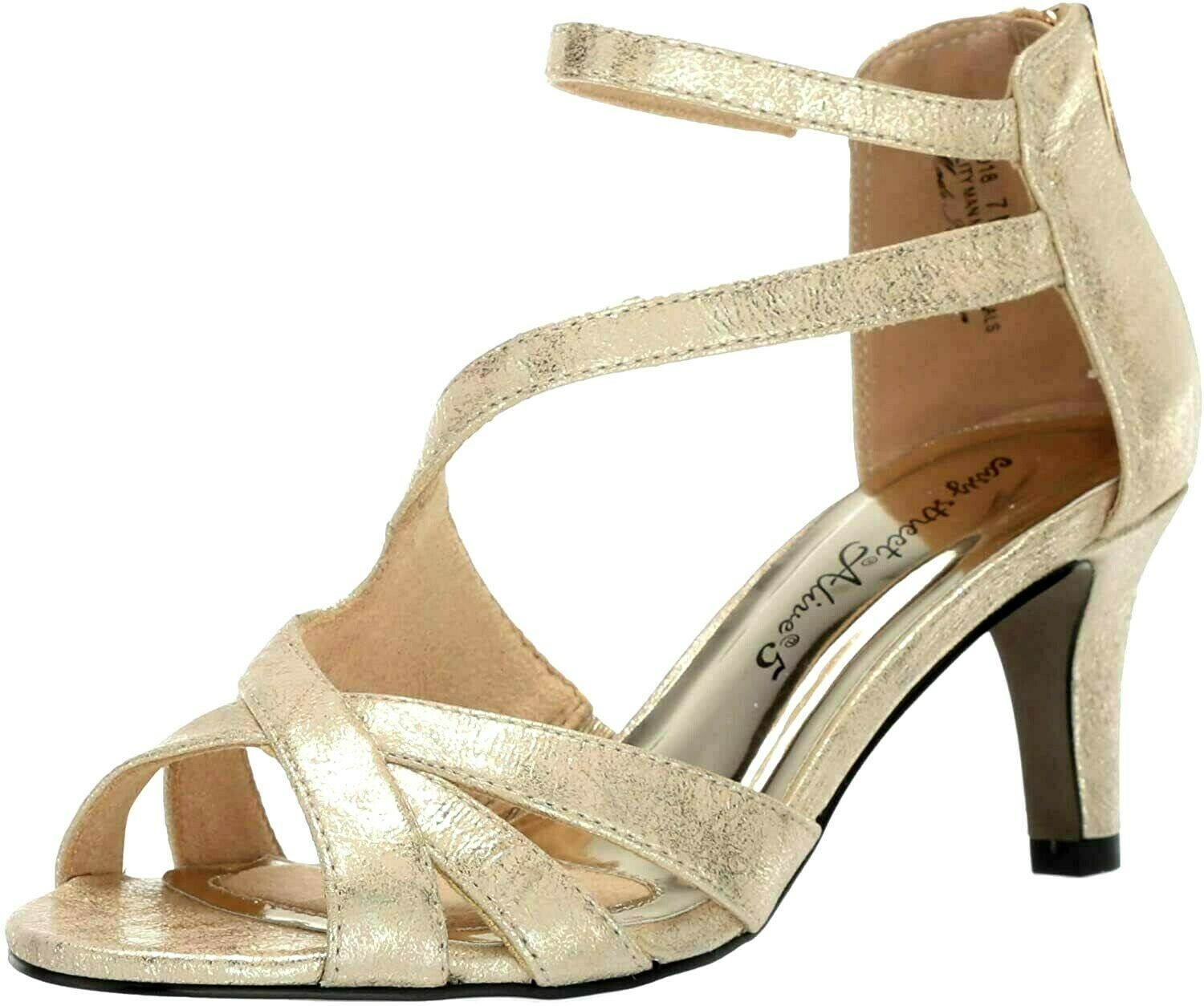Easy Street Womens Brilliant Heeled Dress Sandal with Back Zipper Pump Easy Street Womens Brilliant Heeled Dress Sandal with Back Zipper Pump