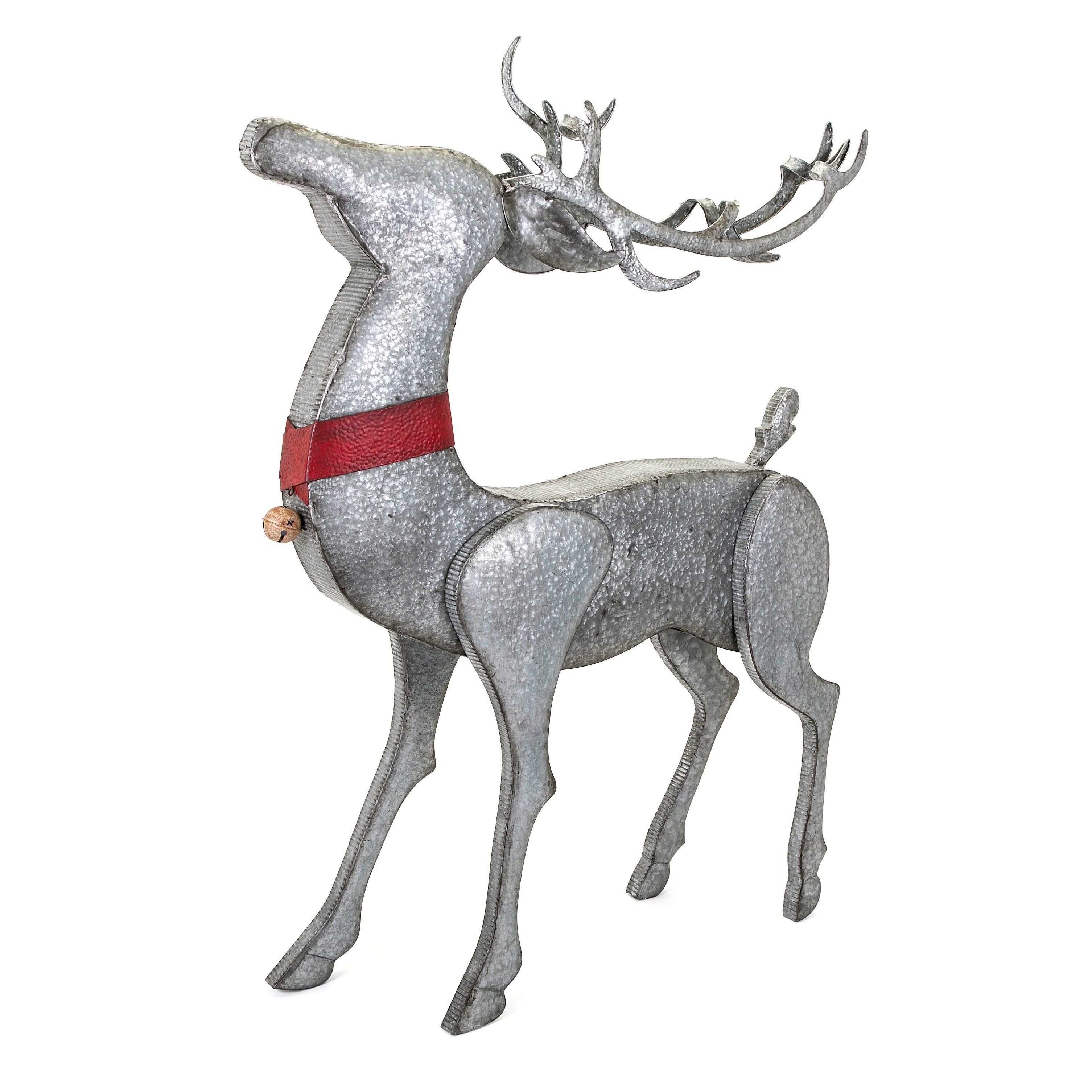 Homestead Grey Christmas Galvanized Standing Reindeer Worldwide Homestead Grey Christmas Galvanized