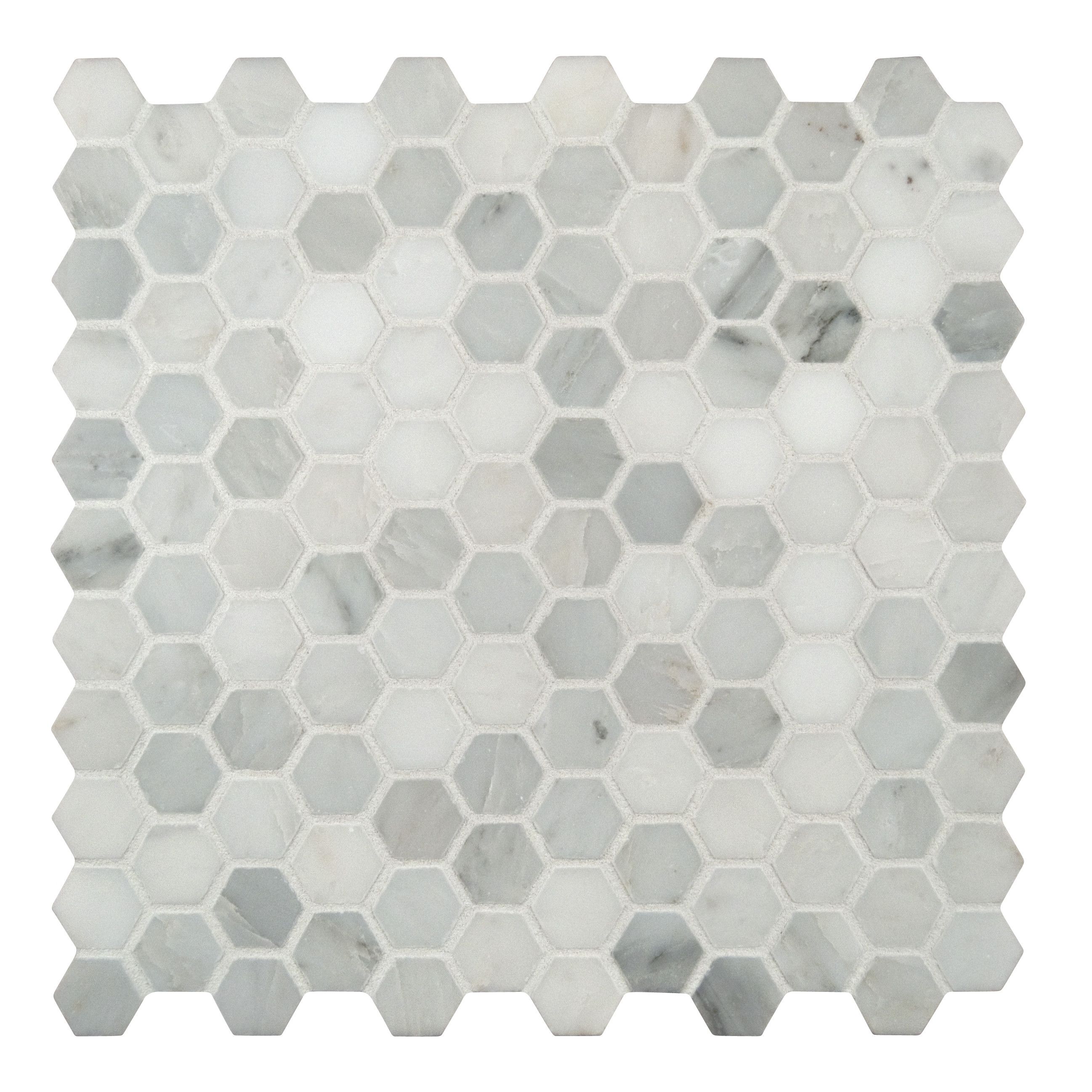 Arabeo Carrara 12 X Marble Tile In White Mosaic Arabeo Carrara 12 X Marble Tile In White