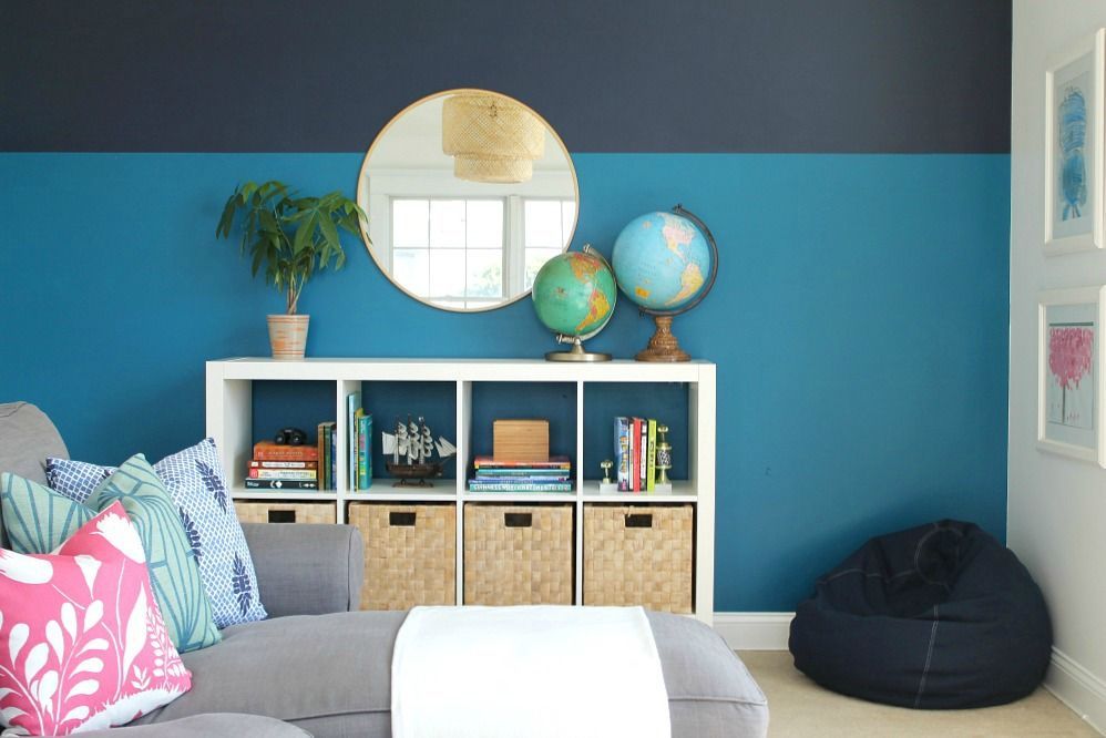 Playroom Makeover Using Sherwin-Williams 2018 Color of the Year - City Farmhouse #cityloftsherwinwilliams Sherwin-Williams Color of the Year, Playroom Makeover + Modern Color Blocked Wall With Sherwin-Williams #cityloftsherwinwilliams