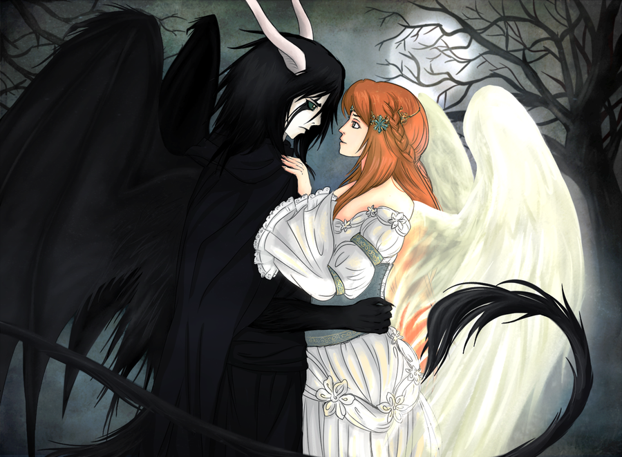 Anime angel and demon couple