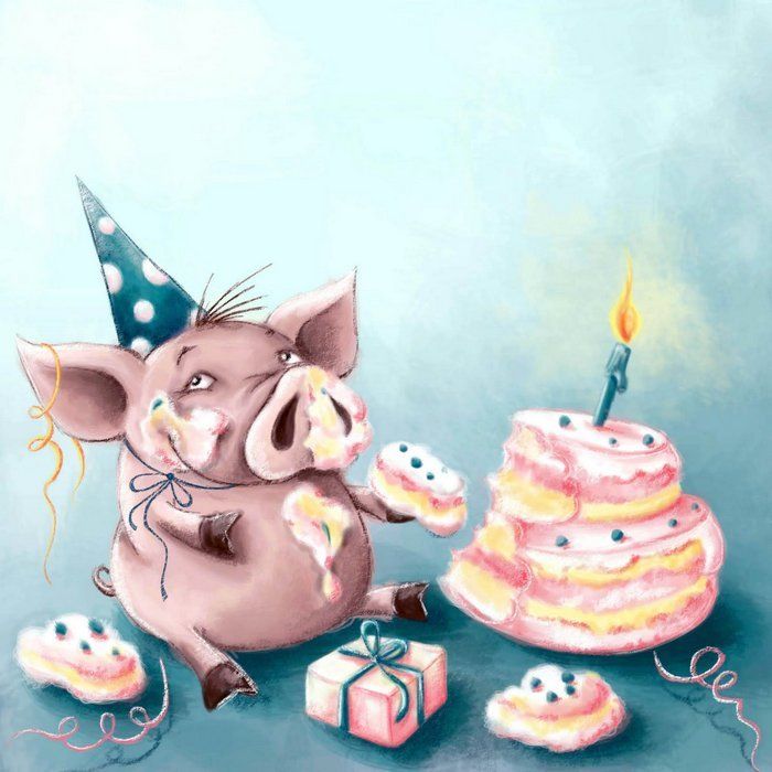 Illustrations By Elina Ellis Happy Birthday Pig Pig Illustration Birthday Illustration Illustrations By Elina Ellis Happy Birthday Pig Pig Illustration Birthday Illustration