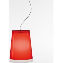 Pedrali L001s/aa Pendelleuchte, Außenschirm rot, Baldachin schwarz Pedrali