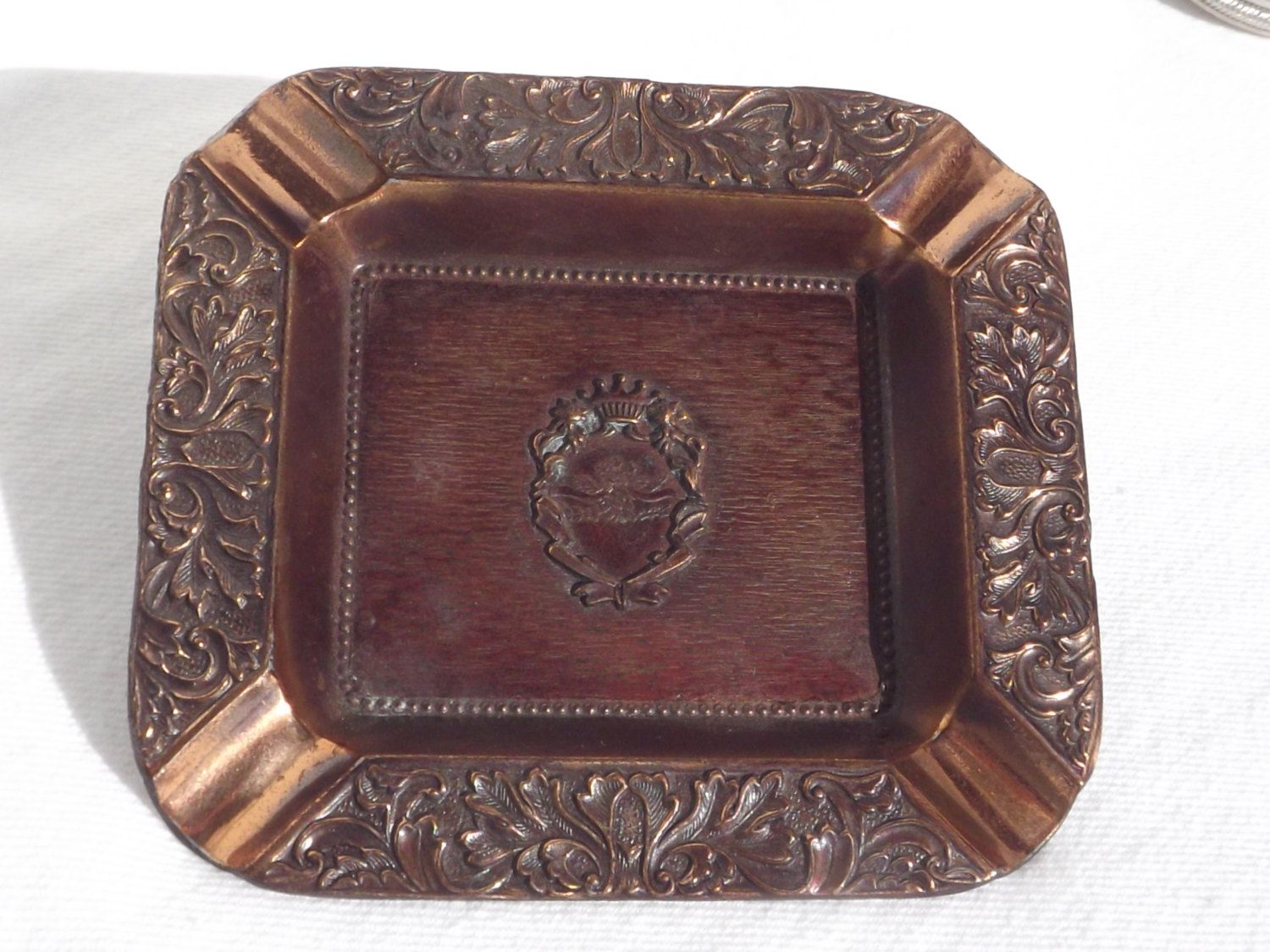 antique copper ashtray