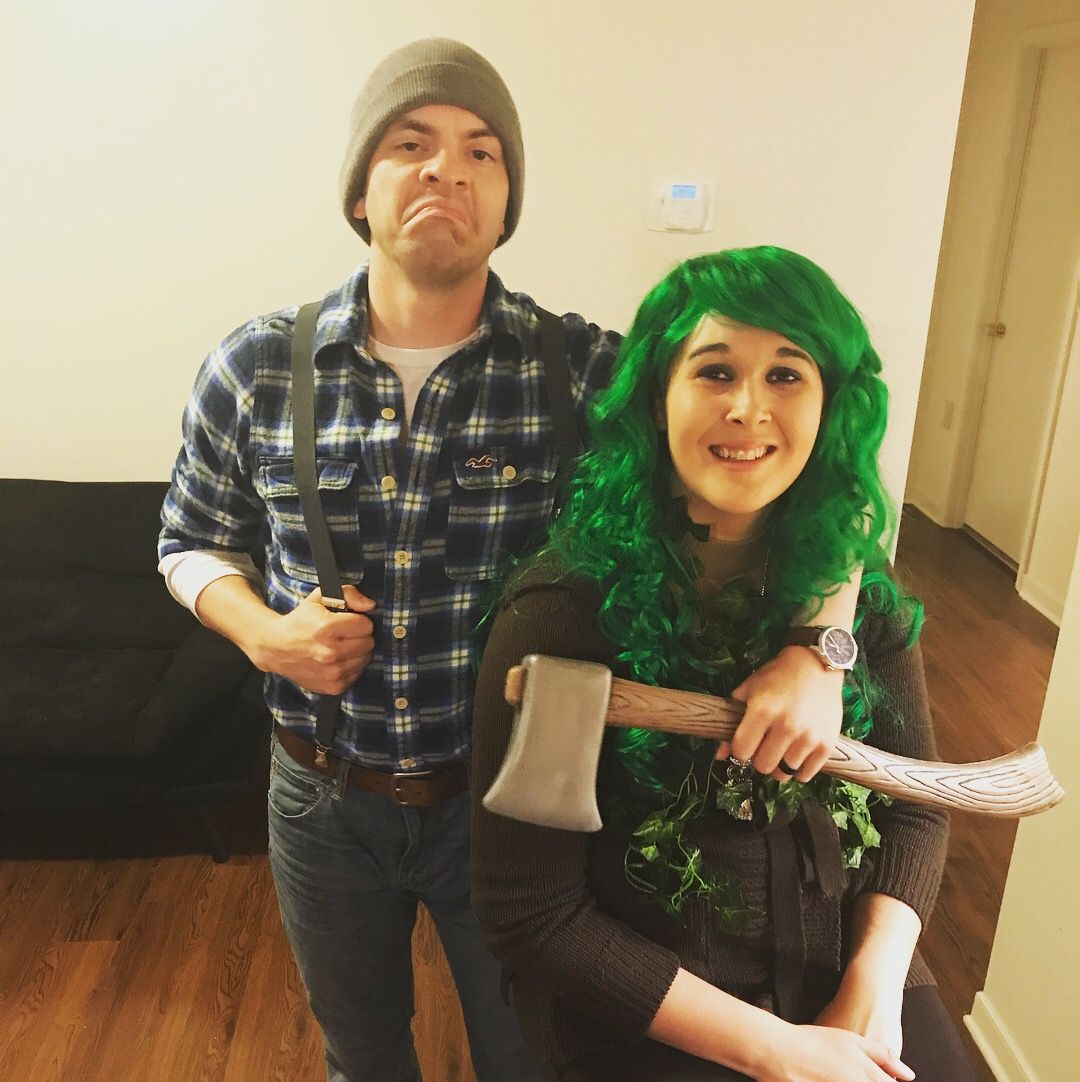My husband and I were a lumberjack and tree this Halloween