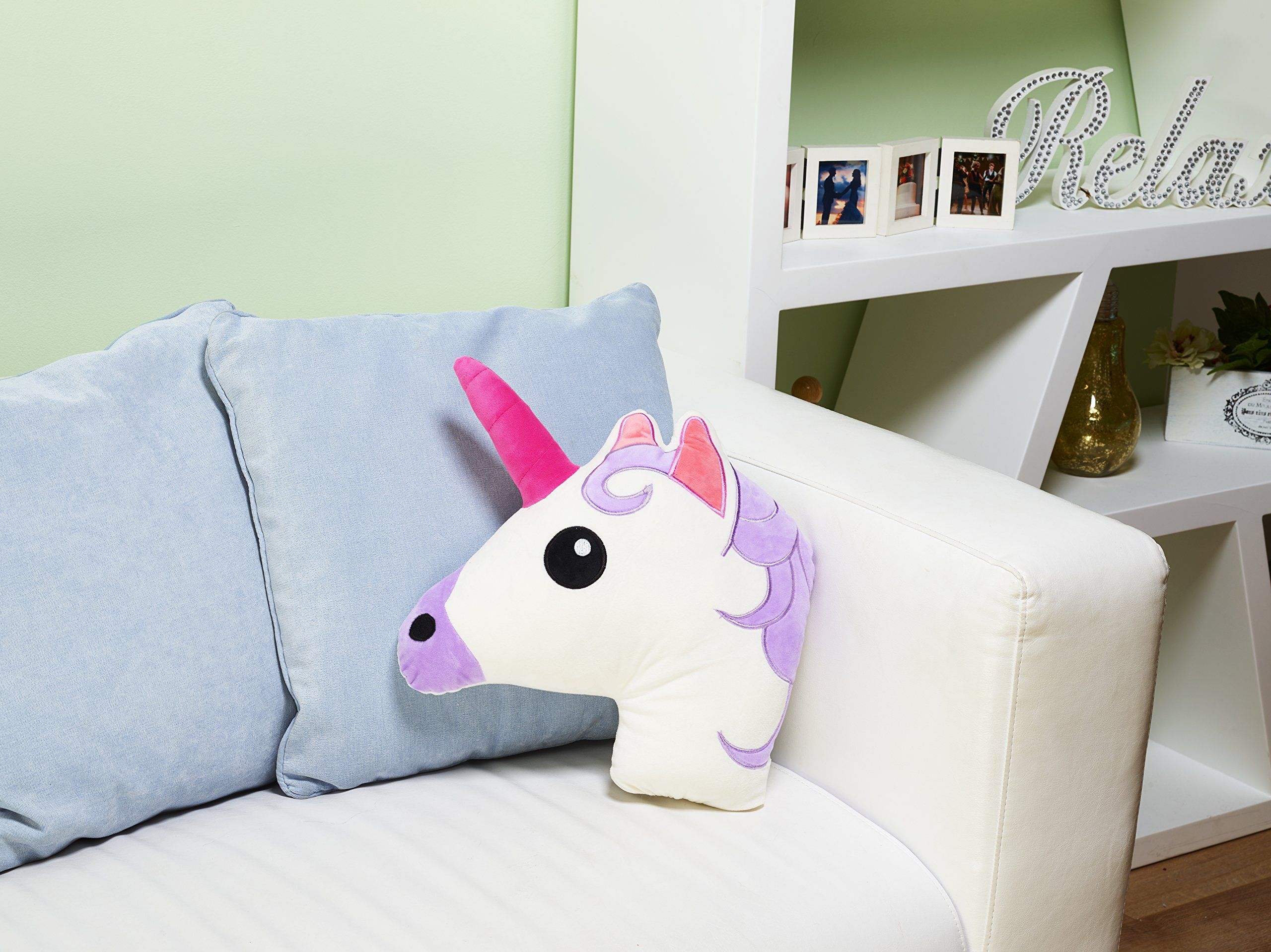 Pillow Cushion Soft Cuddly Plush 31cm Unicorn Emoji Head Pillow Cushion Soft