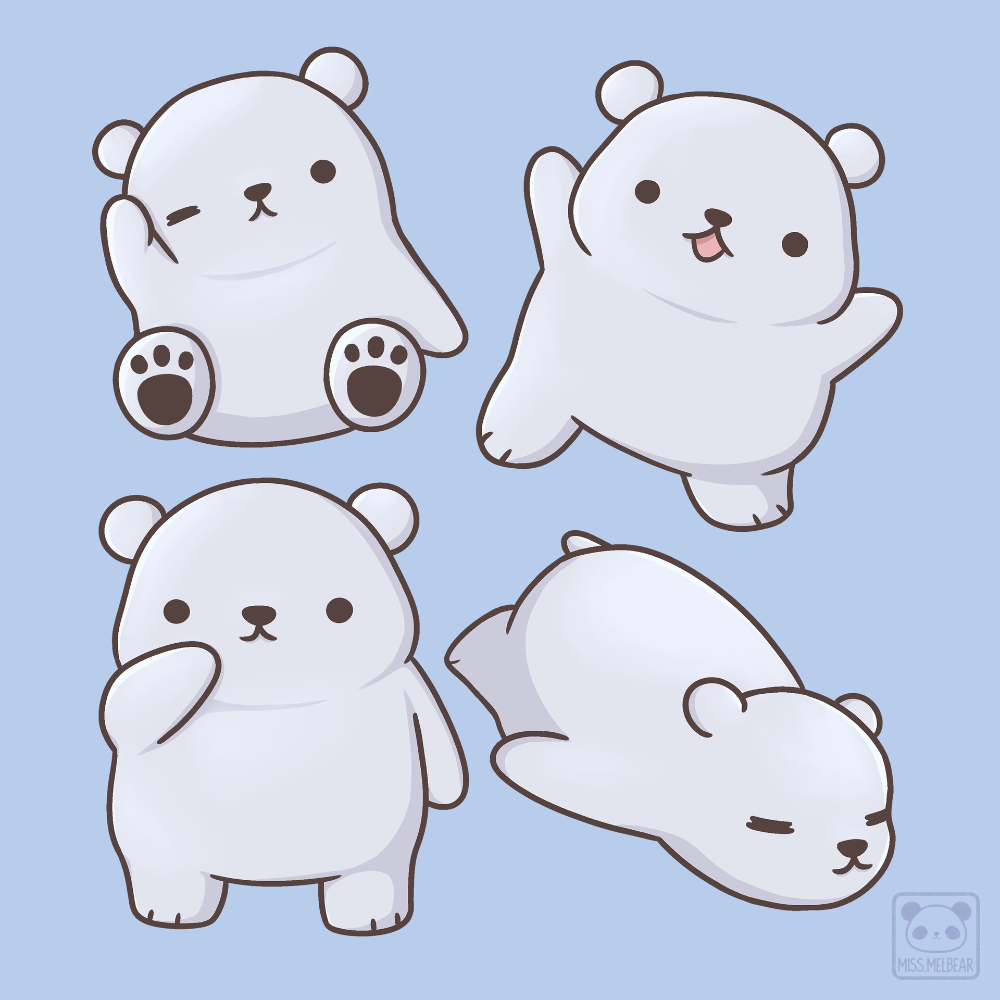 Baby Polar Bear Stickers, Melissa Chan