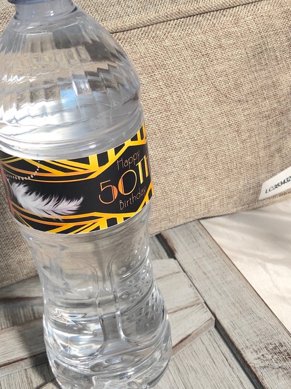 Great Gatsby Water Bottle Labels, Great Gatsby party theme, Roaring 20s water bottle labels in ...