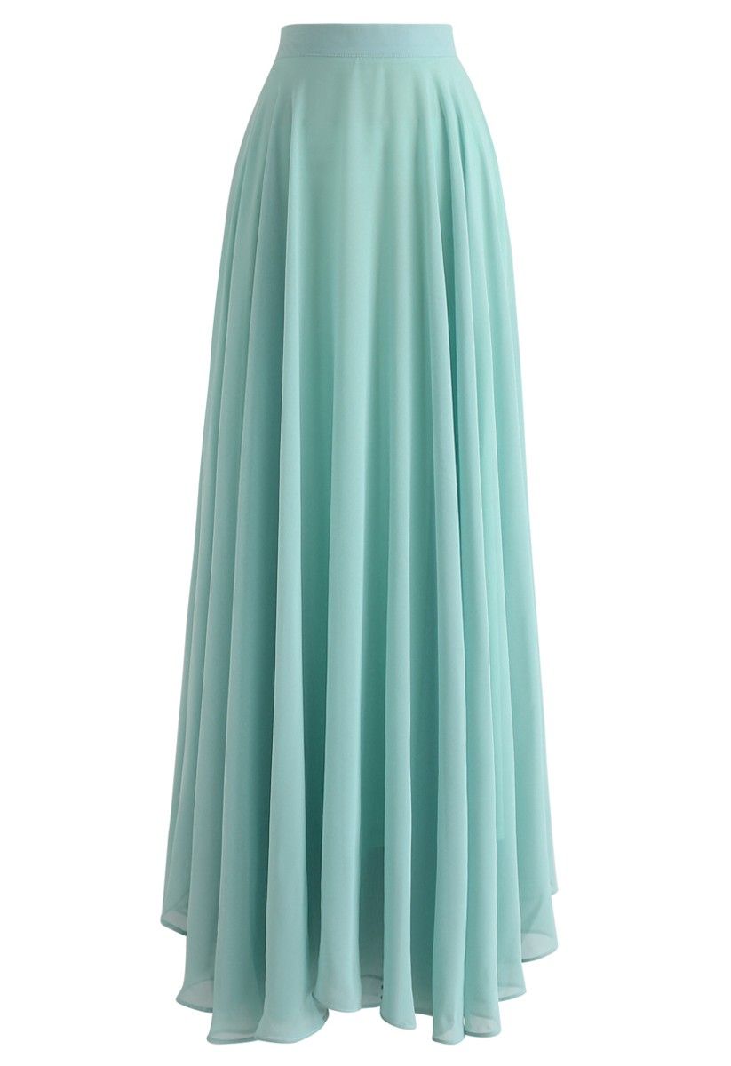 timeless favorite chiffon maxi skirt in mustard