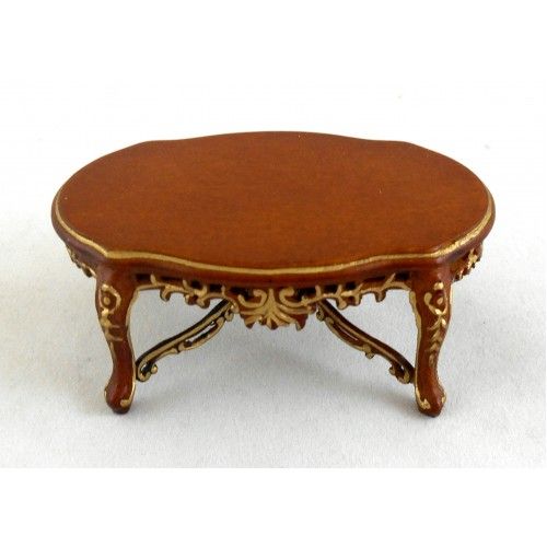 DELUXE MAHOGANY COFFEE TABLE DOLLHOUSE FURNITURE MINIATURES