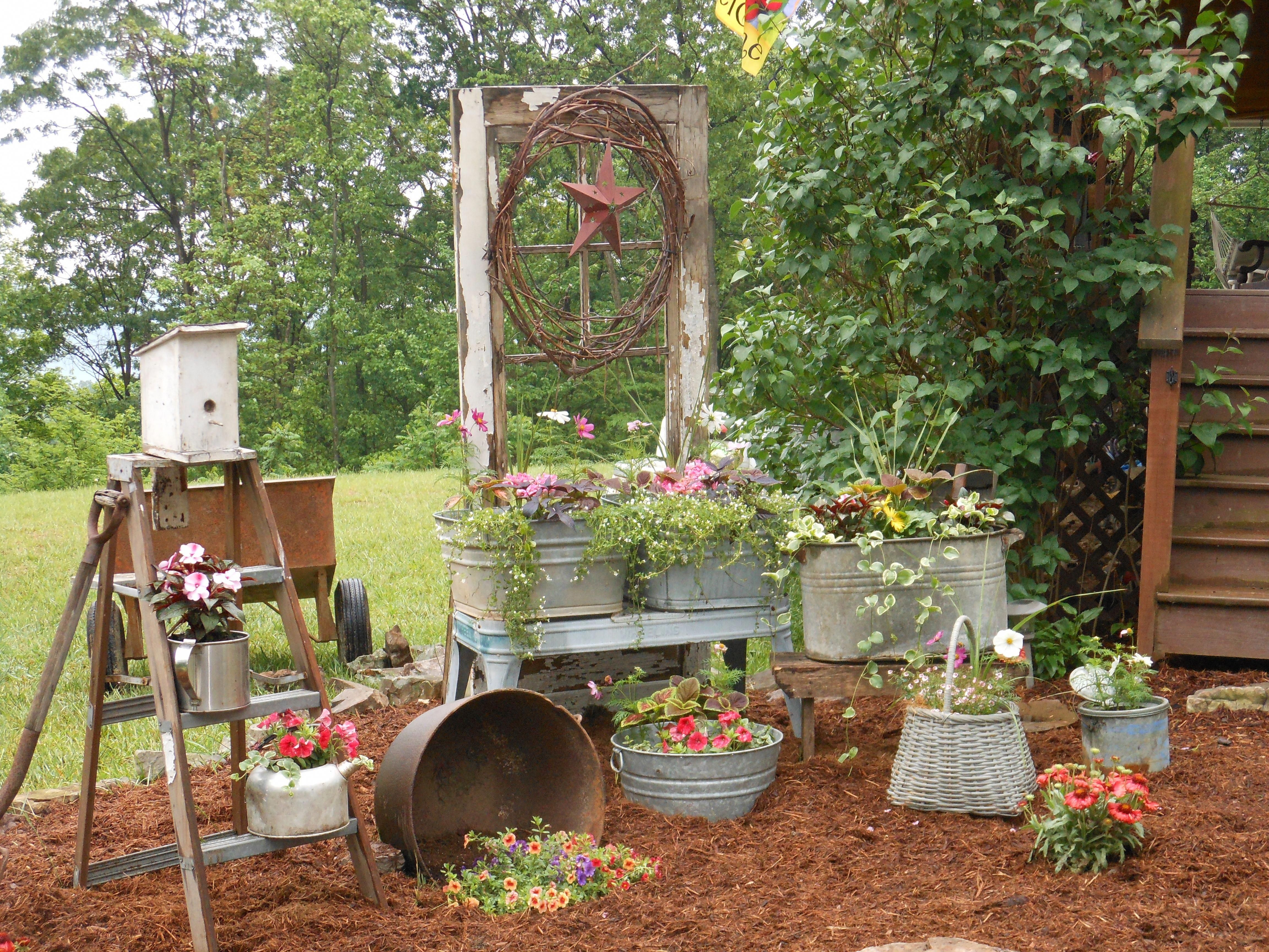 Container gardening, primitive style!