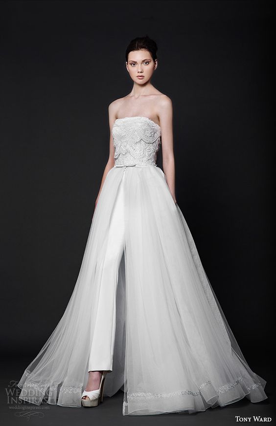 vestidos de novia con pantalones ¡15 modelos grandiosos! | boda