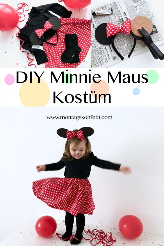 DIY Minnie Maus Kostüm zum Fasching #minniemouse
