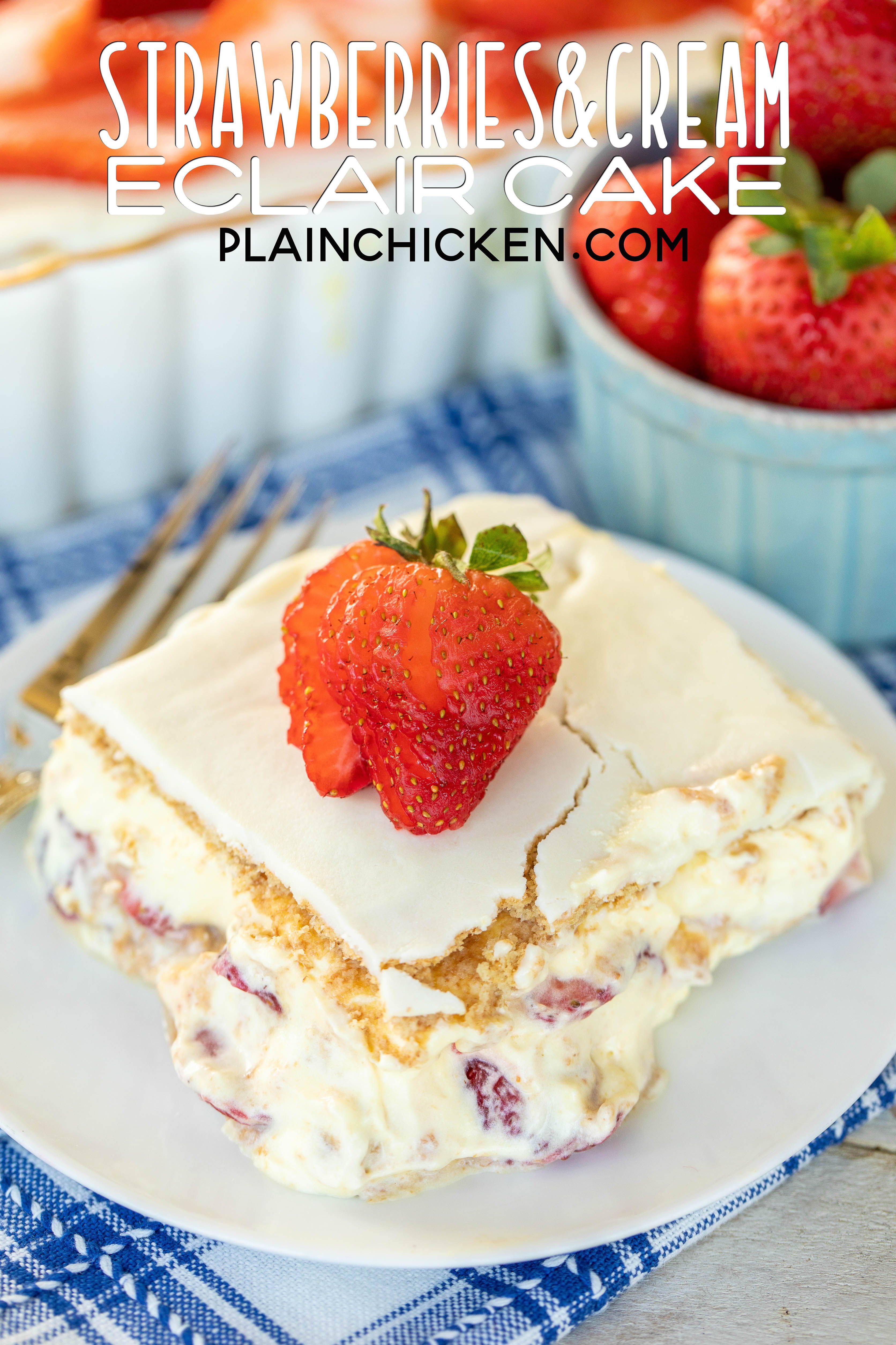strawberries and cream eclair cake delicious no bake dessert vanilla pudding cool whip strawberries and graham crackers desserts eclair cake easy desserts strawberry cream cheese icebox cake on strawberries and cream eclair cake delicious no bake dessert vanilla pudding cool whip strawberries and graham crackers desserts eclair cake easy desserts pinterest