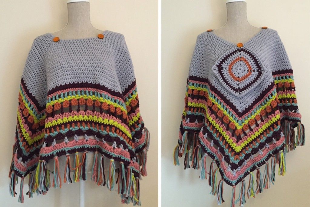 Blanket Poncho - Free Crochet Pattern by Sooz in the Shed at Hobbycraft