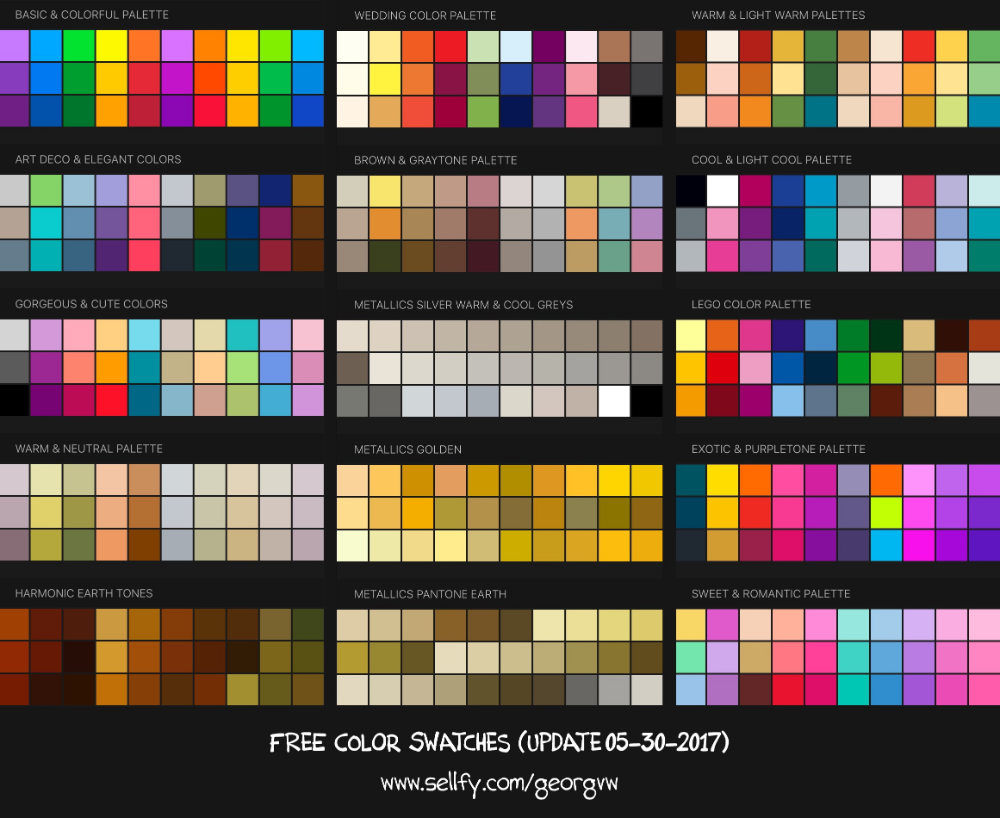 110+ COLOR SWATCHES & HARMONIC PALETTES for Procreate | Color swatches