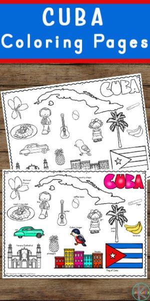 FREE Cuba Coloring Pages - Learn about the Caribbean country of Cuba as