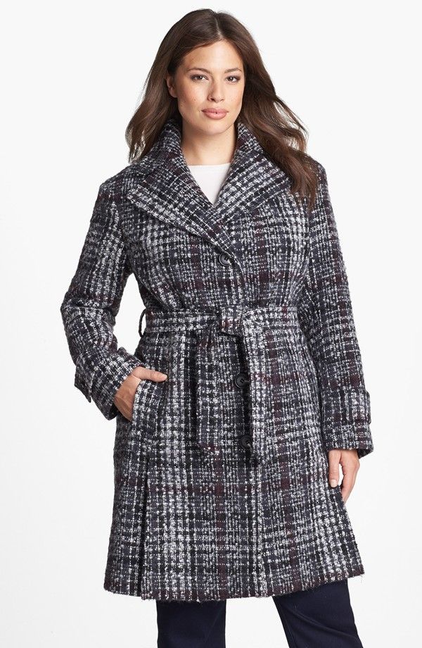 Gotta Have It: DKNY Plus Size Tweed and Plaid Trench #gottahaveit