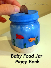 Baby Food Jars Diy, Baby Food Jar Crafts, Baby Jars, Baby Crafts, Baby Food Recipes, Piggy Bank Craft, Diy For Kids, Crafts For Kids, Daycare Crafts