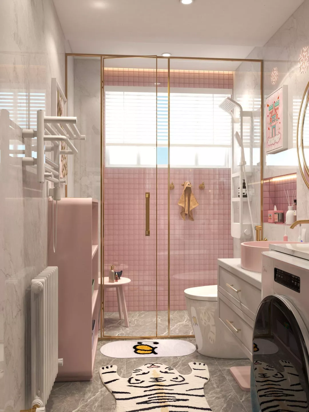 Pink Bathroom Decor, Bathroom Design Decor, Yellow Bathrooms, Room Design Bedroom, Small Bathroom, Small Room Design, Dream House Interior, Aesthetic Room Decor, House Rooms