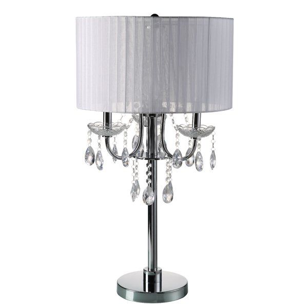Euston 29 5 Metallic Table Lamp Metal Lamps Euston 29 5 Metallic Table Lamp, Lamp Shade With Hanging Crystals