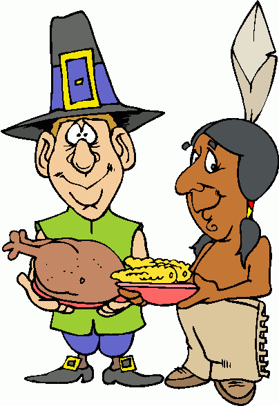 pilgrims and indians clip