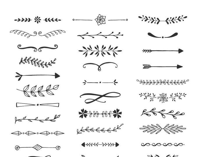 Download Flourish divider lines. Text dividers svg. Hand drawn ...