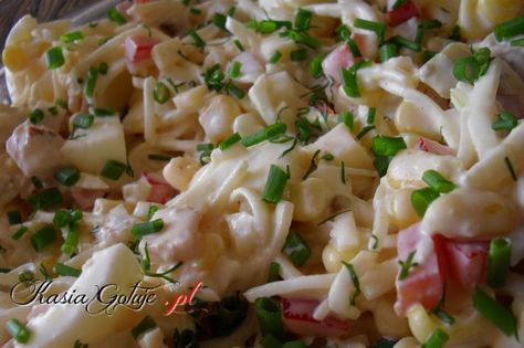 Sałatkę zrobiłam na urodzinki Wiktorka, została tylko miska do umycia, więc jest dowód, że smakowała! :) Pasta Salad, Potato Salad, Potatoes, Ethnic Recipes, Food, Crab Pasta Salad, Potato, Essen, Meals