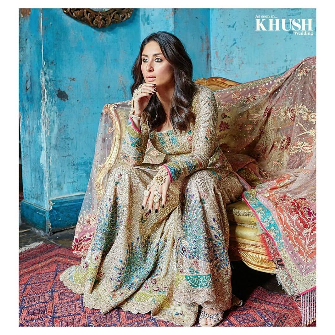 Kareena Kapoor Khan Exudes Royalty With Resplendent Dressing As She Becomes Cover Girl Of Wedding Magazine - HungryBoo Kareena Kapoor Wedding Dress, Kareena Kapoor Movies, Kareena Kapoor Photos, Kareena Kapoor Khan, Bollywood Fashion, Bollywood Actress, Bollywood Saree, Bollywood Celebrities, Bollywood Images
