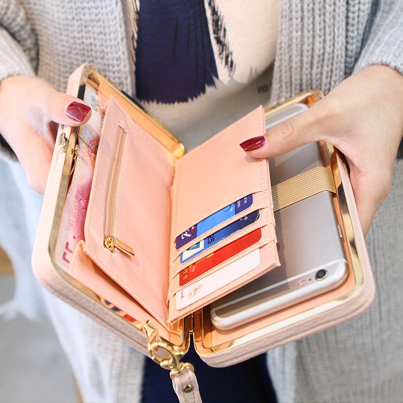 Donne Lady PU leather wallet Purse Handbag CASE CARD HOLDER BAG POCHETTE Zipper UK