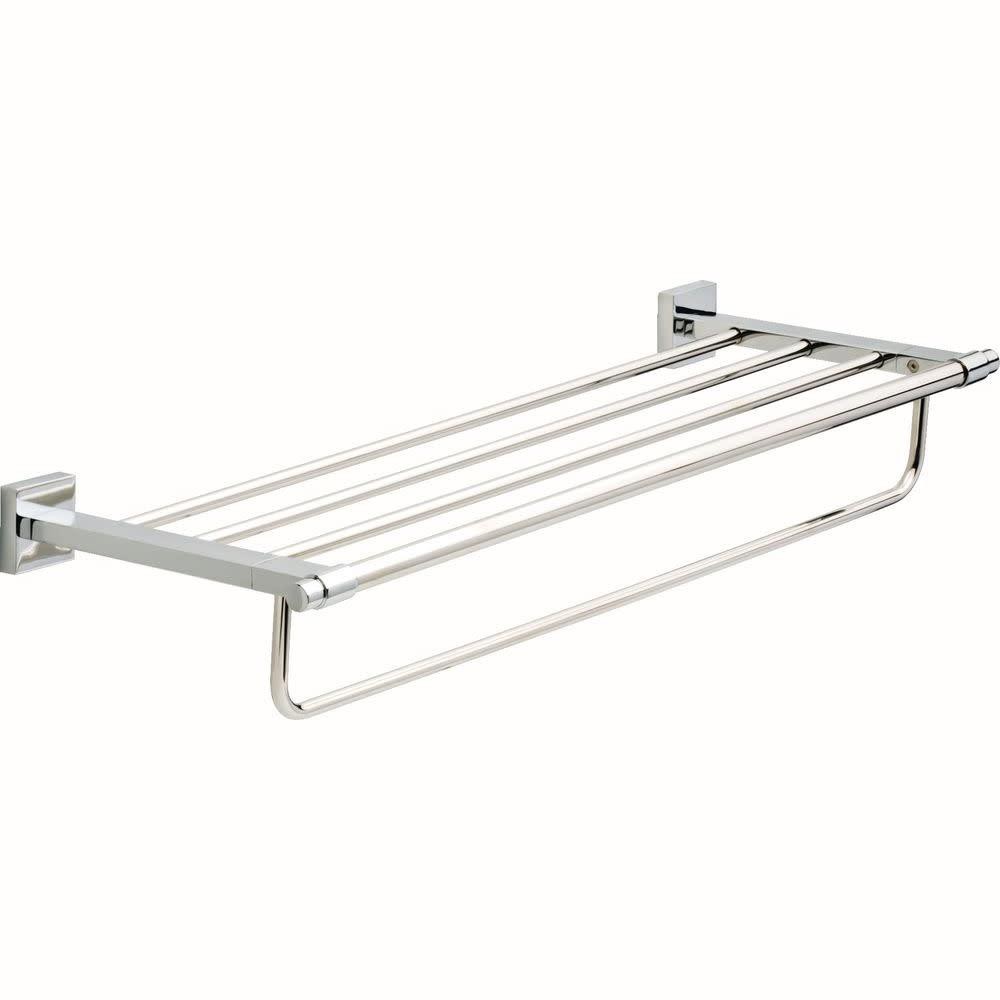 Franklin Brass Max93 Maxted 27 Towel Shelf With Single Towel Bar Polished Chrome In 2020 Towel Shelf Franklin Brass Easy Bathroom Organization