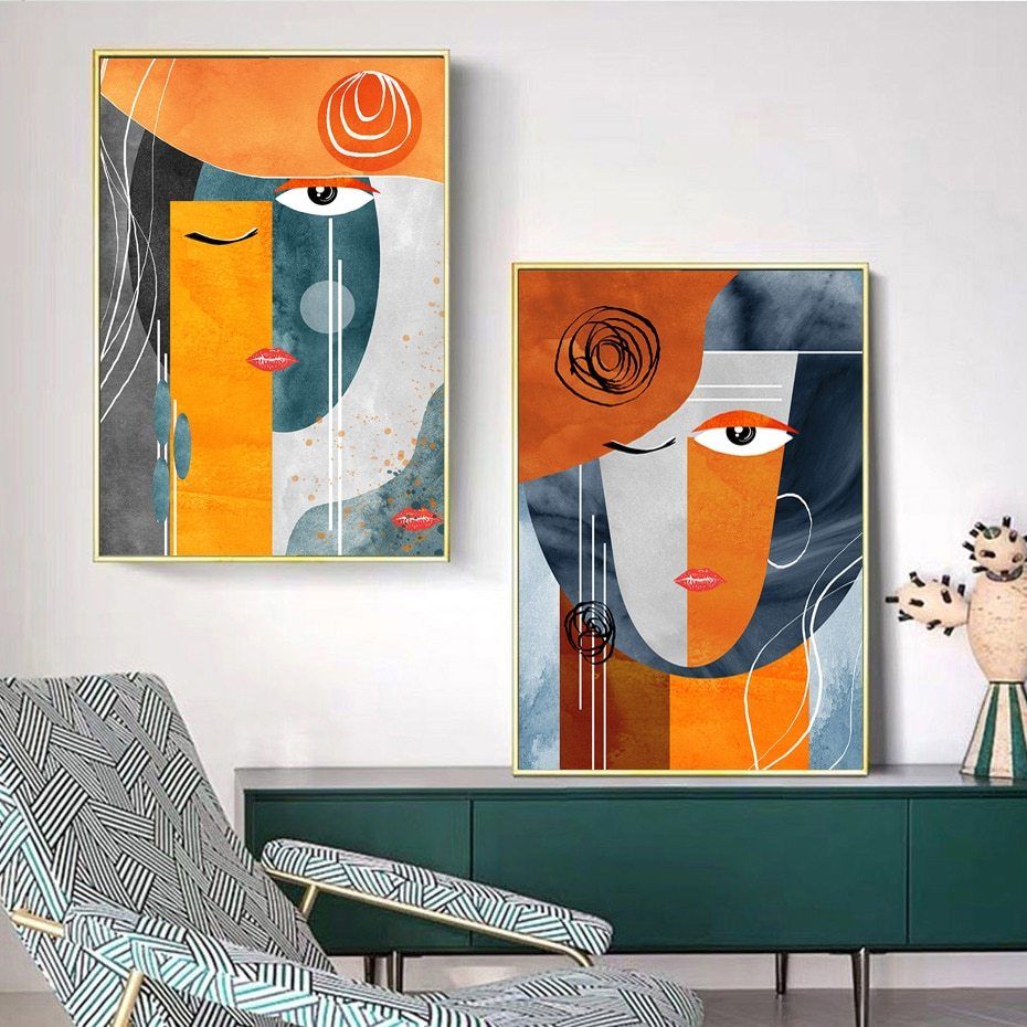 Abstract Faces, Modern Art Abstract, Abstract Art Poster, Canvas Art Painting, Wall Art Canvas Prints, Spray Painting, Abstract Painting, Geometric Face, Wal Art