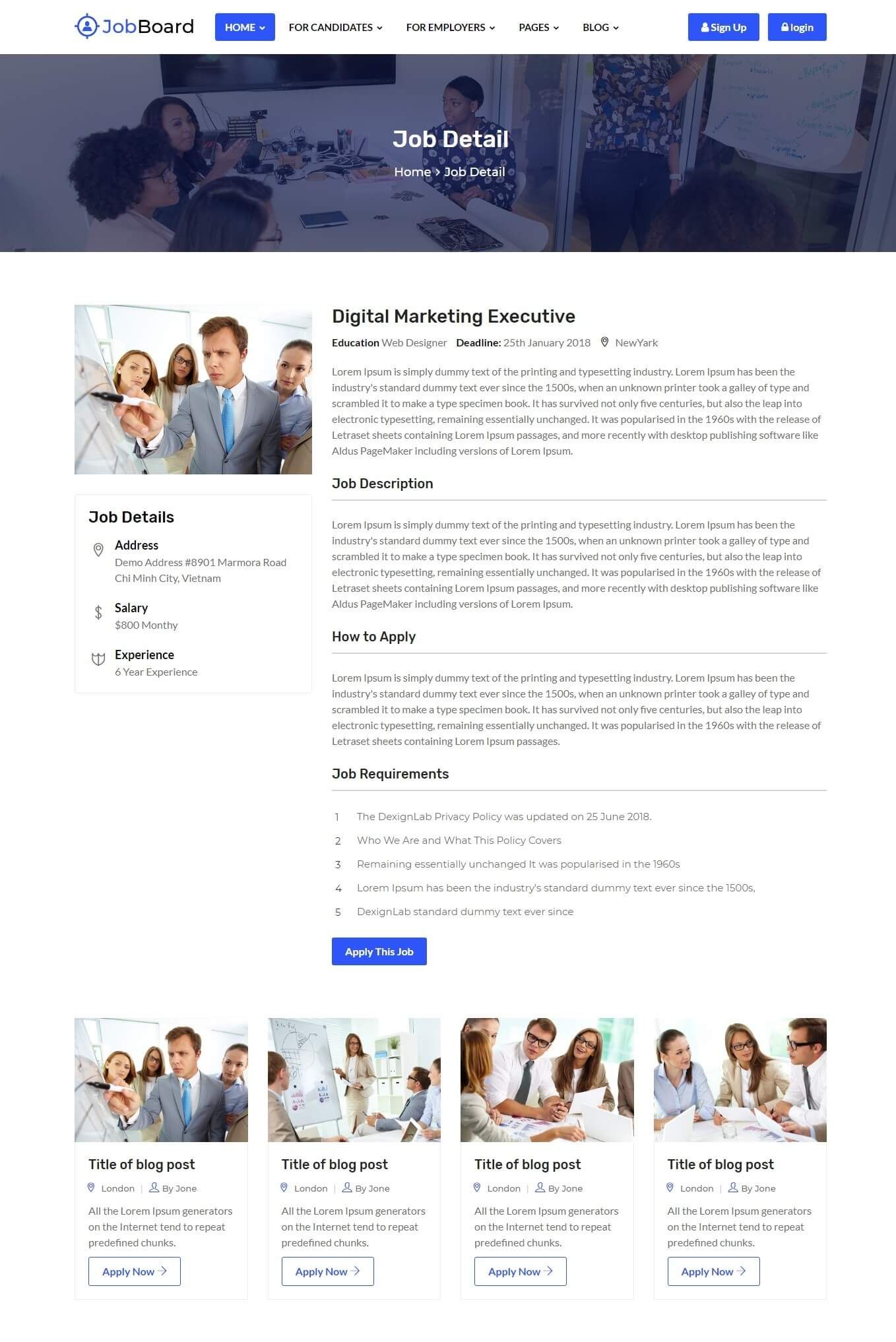 jobboard is a flexible and smooth theme to make it simple as internet job board