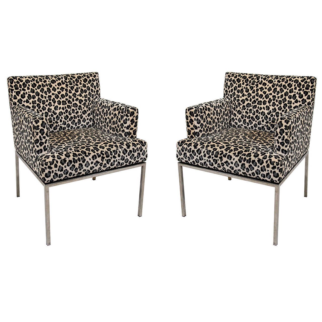 Pair Of Leopard Print Modernist Lounge Chairs Used Furniture Pair Of Leopard Print Modernist Lounge Chairs From A Unique Collection Antique And Modern