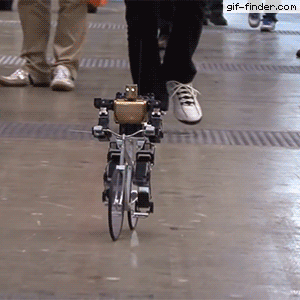 Tiny Robot Riding A Bicycle Tiny Robot Riding A Bicycle