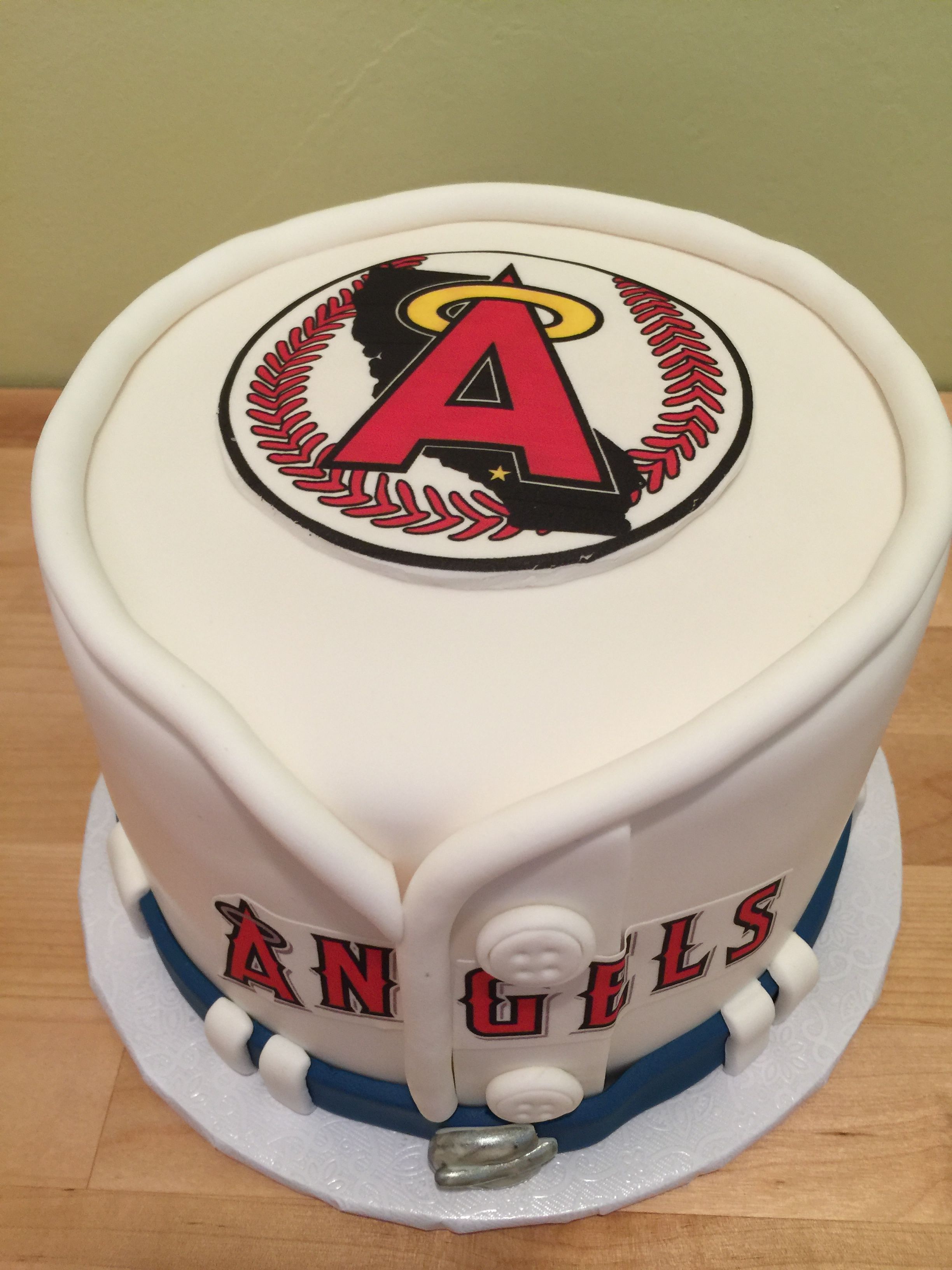Angels Baseball Cake With Images Baseball Cake Sports Themed