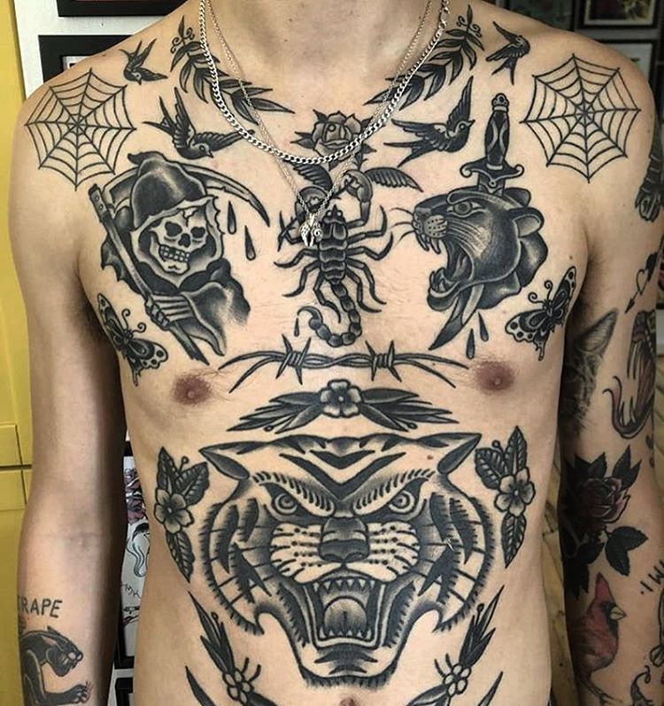 Cool Traditional Tattoo Collection On Charlieforsberg Tattoos For Guys Black Ink Tattoos Traditional Tattoo
