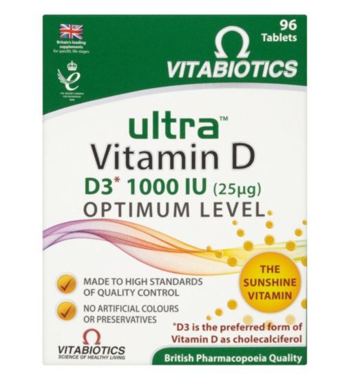 Vitabiotics Ultra D3 25 µg 96 Tablets Vitamins Immune System Vitamins Vitamin D Vitabiotics Ultra D3 25 µg 96 Tablets Vitamins Immune System Vitamins Vitamin D